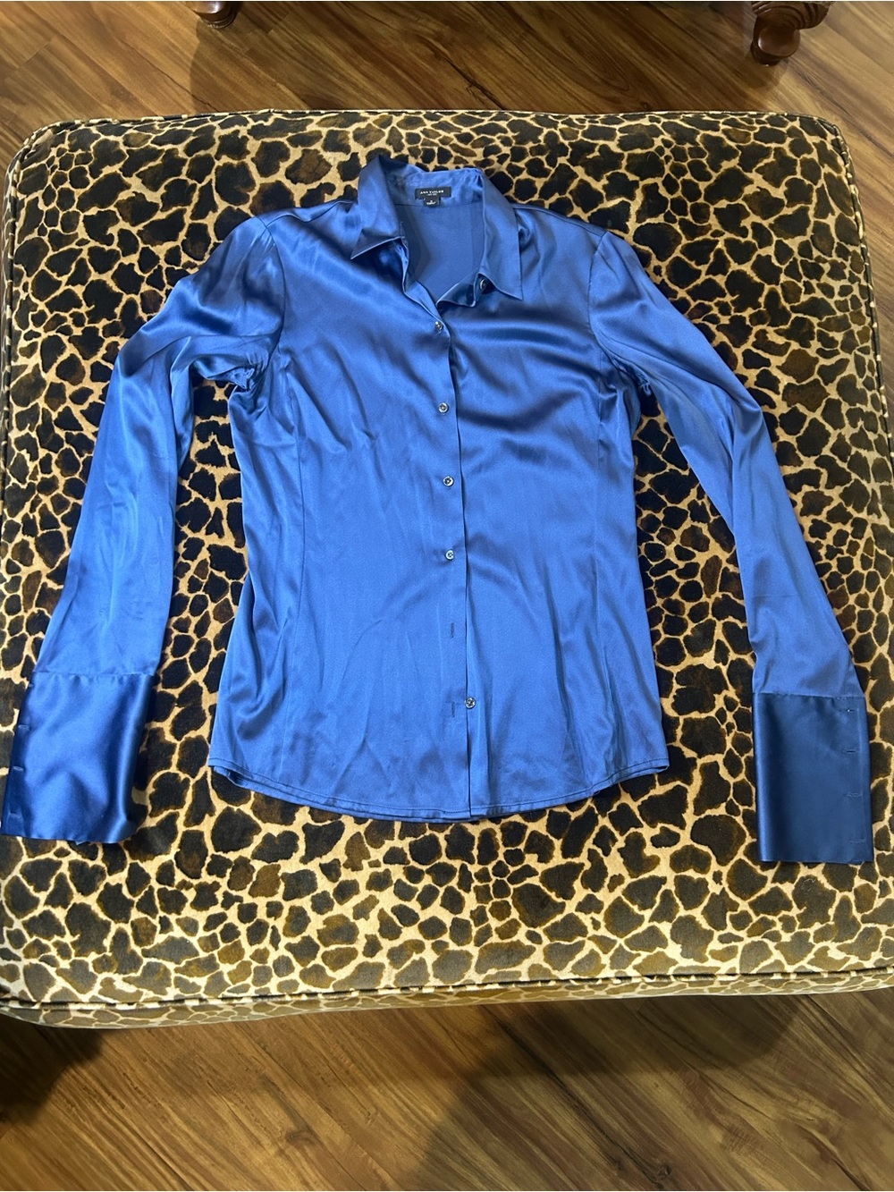 Ann Taylor Vintage Silk Collared Button Down Blouse